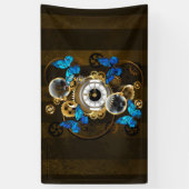 Steampunk Gears en Blue Butterflies Spandoek (Verticaal)
