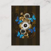 Steampunk Gears en Blue Butterflies Visitekaartje (Voorkant)