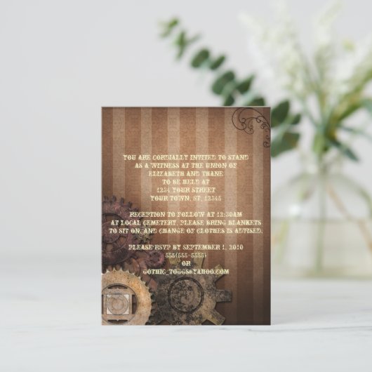 Steampunk Gears Goth Invitation (Debout devant)