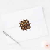 Steampunk Gears Koper en Goud Metaal Ronde Sticker (Envelop)