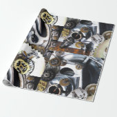 steampunk Gears metal watch fantasy SciFi Cadeaupapier (Uitgerold)