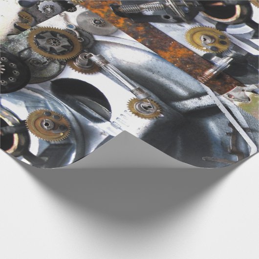 steampunk Gears metal watch fantasy SciFi Cadeaupapier (Hoek)