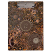 Steampunk Gears Monogrammed Klembord (Voorkant)