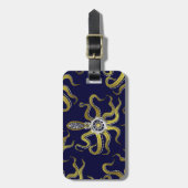Steampunk Gears Octopus Kraken Bagagelabel (Voorkant verticaal)