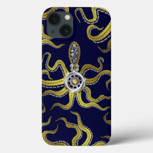 Steampunk Gears Octopus Kraken iPhone 13 Hoesje