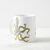 Steampunk Gears Octopus Kraken Koffiemok (Voorkant links)