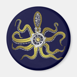 Steampunk Gears Octopus Kraken Magneet