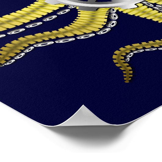 Steampunk Gears Octopus Kraken Poster (Hoek)