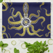 Steampunk Gears Octopus Kraken Theedoek (Gevouwen)