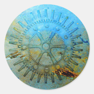 Steampunk Gears Ronde Sticker