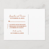 Steampunk Gears RSVP Carte Postale Orange (Dos)