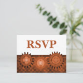 Steampunk Gears RSVP Carte Postale Orange (Debout devant)