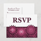 Steampunk Gears RSVP Carte Postale Rose (Devant / Derrière)