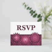Steampunk Gears RSVP Carte Postale Rose (Debout devant)