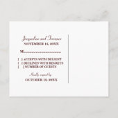 Steampunk Gears RSVP Carte postale, Rouge (Dos)