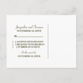 Steampunk Gears RSVP Carte Postale, Vert (Dos)