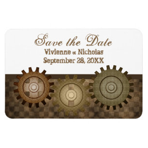 Steampunk Gears sparen de Datum Flexi Magnet, Brui Magneet