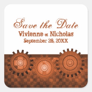 Steampunk Gears Sparen de Stickers van de Datum, O