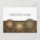 Steampunk Gears Table Briefkaart, bruin Briefkaart (Voorkant)