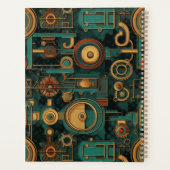Steampunk Gears Turquoise Red Gold (Dos)