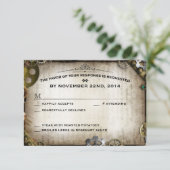 Steampunk Gears Victorian Wedding Réponse RSVP (Debout devant)