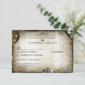 Steampunk Gears Victorian Wedding Réponse RSVP (Debout devant)