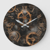 Steampunk Gears Wall Clock Grote Klok (Voorkant)