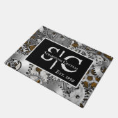 Steampunk Gearwork Silver Grunge Brown Burnout Deurmat (Schuin)