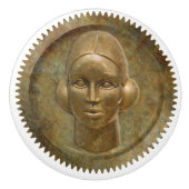 Steampunk Geïnspireerde tandenbak Keramische Knop (Voorkant)