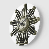 Steampunk  Gemma Airplane Engine Sjabloon Grote Klok (Hoek)