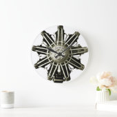 Steampunk  Gemma Airplane Engine Sjabloon Grote Klok (Huis)