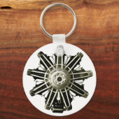 Steampunk  Gemma Airplane Engine Sjabloon Sleutelhanger (Voorkant)