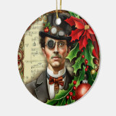 Steampunk Gentleman Christmas Keramisch Ornament (Links)