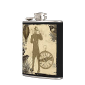 Steampunk Gentleman Collage Hip Flask Heupfles (Links)