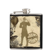 Steampunk Gentleman Collage Hip Flask Heupfles (Voorkant)