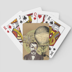 Steampunk Gentleman Collage Pokerkaarten