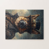 Steampunk German Shepherd Dog in Top Hat Legpuzzel (Horizontaal)