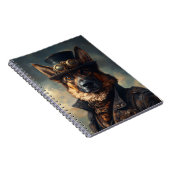 Steampunk German Shepherd Dog in Top Hat Notitieboek (Rechterzijde)