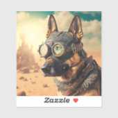 Steampunk German Shepherd met Goggles Sticker (Vel)