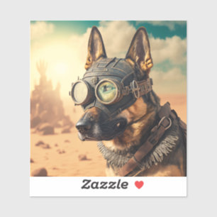 Steampunk German Shepherd met Goggles Sticker