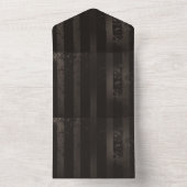 Steampunk gestreepte bruine achtergrond all in one uitnodiging (Binnen)