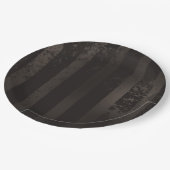 Steampunk gestreepte bruine achtergrond papieren bordje (Gekanteld)