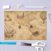 Steampunk Gevoelige Oude Wereldkaart Tissuepapier (Craft)