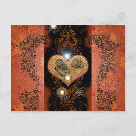 Steampunk, geweldig hart briefkaart (Voorkant)