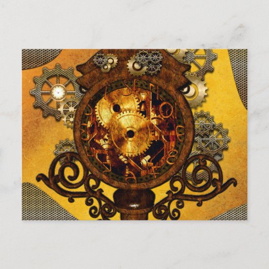 Steampunk, geweldige klok briefkaart (Voorkant)