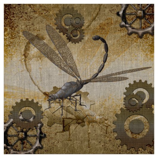 Steampunk, geweldige libellen met tandwielen stof (Swatch)
