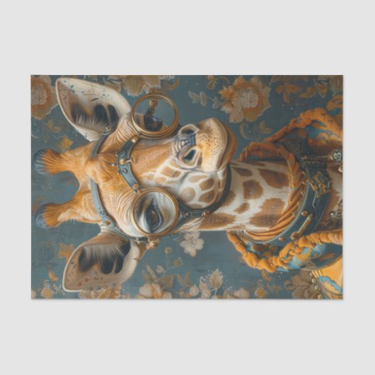 Steampunk Giraffe Tissuepapier (Voorkant)