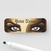 Steampunk Girl Eyes-knoppen Naamplaatje (In situ)