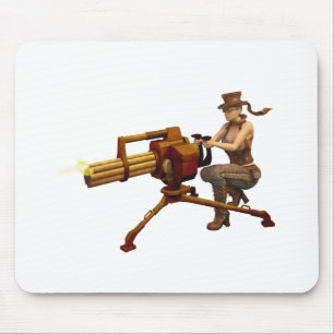 Steampunk Girl met Pistool Muismat