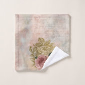 Steampunk Glam | Roze en Goud Roos Rustieke Bloeme Bad Handdoek (Wasdoekje)